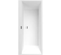 Villeroy & Boch Squaro Edge baignoire duo en matériau de synthèse Quaryl rectangulaire 190x90x45cm - incl. pieds et ensemble vidage/système de trop-plein blanc mat ubq190sqe2dv-rw