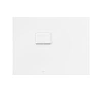 Receveur de Squaro Infinity UDQ1075SQI2LVRW 100 x 75 Villeroy und Boch 4 cm, Blanc Pierre, installation d'angle contre le mur à gauche