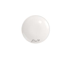 Villeroy & Boch - Statement Assiette Pour Le Petit-Déjeuner Je T’Aime 21 X 21 X 2,5 Cm, Assiette En Porcelaine Blanche