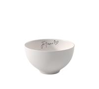 Villeroy & Boch - Statement Bol à Céréales Je t'Aime Blanc, Garanti Lave-Vaisselle, Compatible Micro-Ondes, Bol Céramique pour Soupe, Vaisselle, Porcelaine Haut de Gamme
