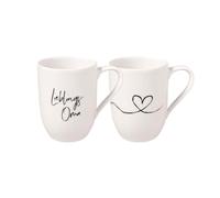 Villeroy & Boch - Statement, Lot De 2 Mugs « Lieblingsoma », 280Ml, Porcelaine Premium, Blanc