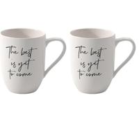 Villeroy & Boch - Statement, mug à anse, « The best is yet come », 280 ml, porcelaine Premium, blanc (Lot de 2)