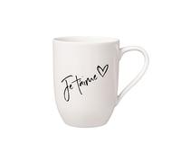 Villeroy & Boch – Tasse Statement Je t'aime – Porcelaine blanche – 280 ml – 11,5×8×10,5 cm