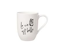 Villeroy & Boch - Statement Mug La Vie Est Belle 11,5 X 8 X 10,5 Cm, Tasse Blanche