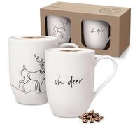 Villeroy & Boch - Statement Xmas Ensemble Renne, Ensemble Cadeau 2 Pcs, Tasse En Porcelaine Blanche, Capacité 280 Ml