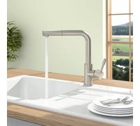 Villeroy & Boch Steel Shower Window Mitigeur de cuisine à installer sous une fenêtre, extractible, pivotant, 969901LC,