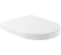 Abattant WC Villeroy & Boch Subway 2.0, siège WC amovible avec fermeture automatique, en plastique thermodurcissable incassable, pièce de rechange originale, forme en D, blanc alpin, brillant