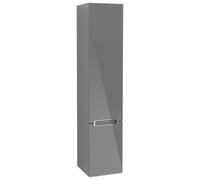 Villeroy & Boch Subway 2.0 Armoires hautes , 2 portes, charnières à gauche, 350x1650x370mm, A70910FP, Couleur: Gris brillant, manche : chromé brillant