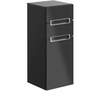 Villeroy & Boch Subway 2.0 Armoires latérales, 1 porte butée gauche, 2 tiroirs, Glass Silver Grey, A7121RVJ, Couleur: Chêne nordique, manche chromé brillant