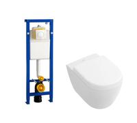 Villeroy & Boch Subway 2.0 compact DirectFlush ensemble WC avec réservoir Wisa et plaque de commande abattant softclose avec déclipsage rapide blanc 1024232/0704406/1025456/