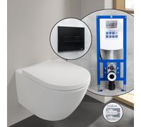 Villeroy & Boch Subway 2.0 Cuvette suspendue en set complet, avec bâti-support neeos,, 4670TS01+16601BM#SET,