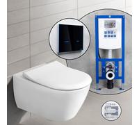 Villeroy & Boch Subway 2.0 Cuvette suspendue en set complet, avec bâti-support neeos,, 5614R201+16746BM#SET,