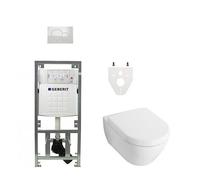 Villeroy & Boch Subway 2.0 DirectFlush Ceramic+ ensemble de WC avec réservoir Geberit et plaque de commande blanc 0701131/0700518/ga26033/ga75539/