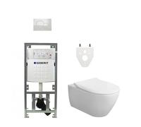 Villeroy & Boch Subway 2.0 DirectFlush CeramicPlus ensemble de toilette slimseat abattant avec réservoir Geberit et plaque de commande blanc 0701131/0700518/ga26033/ga91964/
