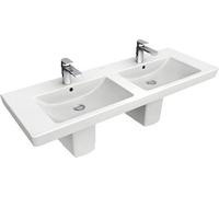 Villeroy & Boch Subway 2.0 lavabo 130x47 cm rectangulaire classique-de meuble-avec plateau-double blanc 7175D0R1