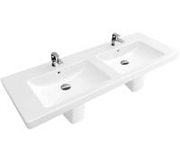 Villeroy & Boch Subway 2.0 lavabo 130x47 cm rectangulaire classique-de meuble-avec plateau-double blanc 7175D001