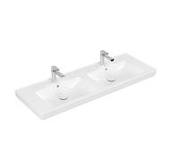 Villeroy & Boch Subway 2.0 lavabo-meuble - double 130x47cm - avec 2 trous de robinet avec trop-plein 7175d001