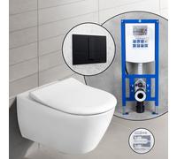 Villeroy & Boch Subway 2.0 Pack complet cuvette suspendue et bâti-support neeos,, 5614R0T2+16791BM#SET,