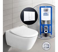 Villeroy & Boch Subway 2.0 Pack complet cuvette suspendue et bâti-support neeos,, 5614R201+16791WH#SET,