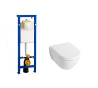 Villeroy & Boch Subway 2.0 Pack WC compact - fermeture douce - réservoir encastré Wisa XS - panneau de commande Argos - blanc 1024232/1025456/0704406/
