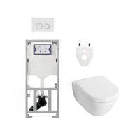 Villeroy & Boch Subway 2.0 Pack WC DirectFlush - réservoir Geberit - fermeture douce - plaque de déclenchement Sigma20 - blanc 0701131/ga26028/sw53743/SW729014/SW1182666