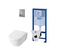 Villeroy Boch Subway 2.0 Toilet Pack DirectFlush - réservoir grohe - plaque de déclenchement - chrome mat 0720002/0729205/0124070/ga26028/