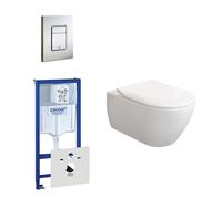 Villeroy & Boch Subway 2.0 ViFresh Pack WC avec abattant wc slimseat softclose et quick release et plaque de déclenchement horizontal vertical inox 0729205/0720026/ga91964/sw60341/
