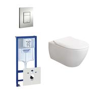 Villeroy & Boch Subway 2.0 ViFresh Pack WC avec abattant wc slimseat softclose et quick release et plaque de déclenchement horizontal vertical chrome mat 0720002/0729205/ga91964/sw60341/