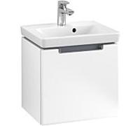 Villeroy & Boch Subway 2.0 meuble sous lavabo, 1 tiroir, lavabo au centre, 440x420x352mm, A68410MS, Couleur: Blanc mat, poignée : chrome brillant