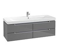 Villeroy & Boch Meuble-lavabo Subway 2.0, A69100FP, Couleur: Gris brillant, Poignée : argent mat