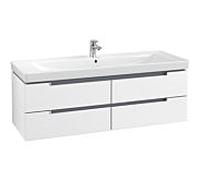 Villeroy & Boch Subway 2.0 Meuble sous lavabo A69100MS, 128,7x42x44,9cm, Weiß Matt , poignée Weiß Matt