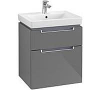 Villeroy & Boch Subway 2.0 Villeroy & Boch A90800FP 53,7x59x42,3cm, 2 coulissants, poignée argent mat, gris brillant