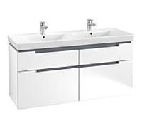 Villeroy & Boch Meuble sous lavabo Subway 2.0 A91710MS 128,7x59x44,9 cm Blanc mat Poignée chromée