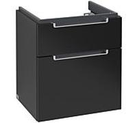 Villeroy & Boch Subway 2.0 Villeroy & Boch A90800PD 53,7x59x42,3cm, 2 coulissants, poignée argent mat, laqué noir mat