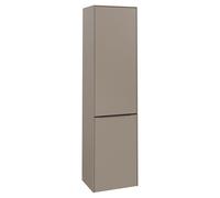 Villeroy & Boch Subway 3.0 - Armoire avec 1 porte charnières à droite et 1 panier à linge basculant 450x1710x362mm taupe/taupe