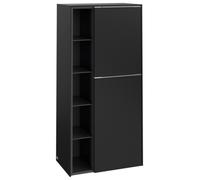 Villeroy & Boch Subway 3.0 armoire centrale, 2 portes butée à droite, 574x1200x362mm, C59900VL, Couleur: Face/carcasse : Volcano Black, poignée : aluminium brillant