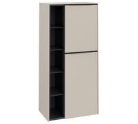 Villeroy & Boch Subway 3.0 armoire centrale, 2 portes butée à droite, 574x1200x362mm, C59901VN, Couleur: Façade/carcasse : Gris Cachemire, poignée : Noir Volcan