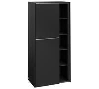 Villeroy & Boch Subway 3.0 armoire centrale, 2 portes butée à gauche, 574x1200x362mm, C59800VL, Couleur: Face/carcasse : Volcano Black, poignée : aluminium brillant