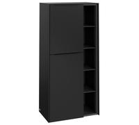 Villeroy & Boch Subway 3.0 armoire centrale, 2 portes butée à gauche, 574x1200x362mm, C59801VL, Couleur: Façade/carcasse : Noir volcan, poignée : Noir volcan