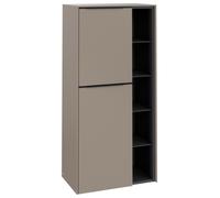 Villeroy & Boch Subway 3.0 armoire centrale, 2 portes butée à gauche, 574x1200x362mm, C59801VM, Couleur: Façade/carcasse : Taupe, poignée : Volcano Black