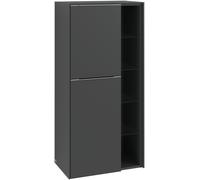 Villeroy & Boch Subway 3.0 armoire centrale, 2 portes butée à gauche, 574x1200x362mm, C59801VN, Couleur: Façade/carcasse : Gris Cachemire, poignée : Noir Volcan