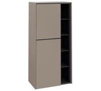 Villeroy & Boch Subway 3.0 armoire centrale, 2 portes butée à gauche, 574x1200x362mm, C59802VM, Couleur: Front/carcasse : taupe, poignée : Taupe
