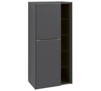 Villeroy & Boch Subway 3.0 armoire centrale, 2 portes butée à gauche, 574x1200x362mm, C59802VR, Couleur: Avant/carcasse : Graphite, Poignée : Graphite