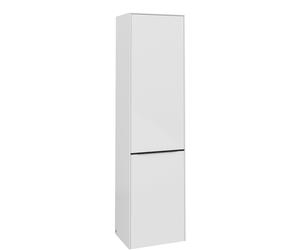Villeroy & Boch Subway 3.0 Armoire colonne - 45x35x170cm - 1 porte pivotante à fermeture douce - poignée volcano Black - panneau de particules - blanc brillant C59301VE