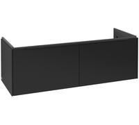 Villeroy & Boch Subway 3.0 armoire sous lavabo, 2 tiroirs, 1272x429x478mm, C56701VL, Couleur: Façade/carcasse : Noir volcan, poignée : Noir volcan