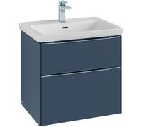 Villeroy & Boch Subway 3.0 armoire sous lavabo, 2 tiroirs, 622x576x478mm, C57601RH, Couleur: Façade/carcasse : Chêne du Kansas, poignée : Noir Volcan