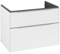 Villeroy & Boch Subway 3.0 armoire sous lavabo, 2 tiroirs, 772x576x478mm, C57400VF, Couleur: Façade/carcasse : Blanc pur, poignée : aluminium brillant