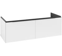 Villeroy & Boch Subway 3.0 armoire sous lavabo, 2 tiroirs, lavabo au centre, 1272x429x478mm, C60101VF, Couleur: Façade/carcasse : Blanc pur, poignée : Noir volcan.