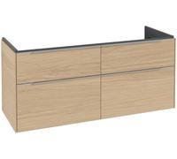 Villeroy & Boch Subway 3.0 armoire sous lavabo, 4 tiroirs, 1272x576x478mm, C56800VJ, Couleur: Façade/carcasse : chêne nordique, poignée : aluminium brillant