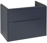 Villeroy & Boch Subway 3.0 armoire sous lavabo, éclairage LED, 2 tiroirs, 772x576x478mm, C574L2VQ, Couleur: Avant/carcasse : Bleu marine, Poignée : Bleu marine